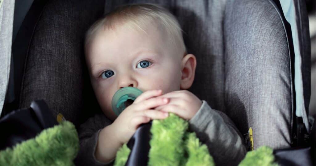 baby in car seat after car seat installation boston