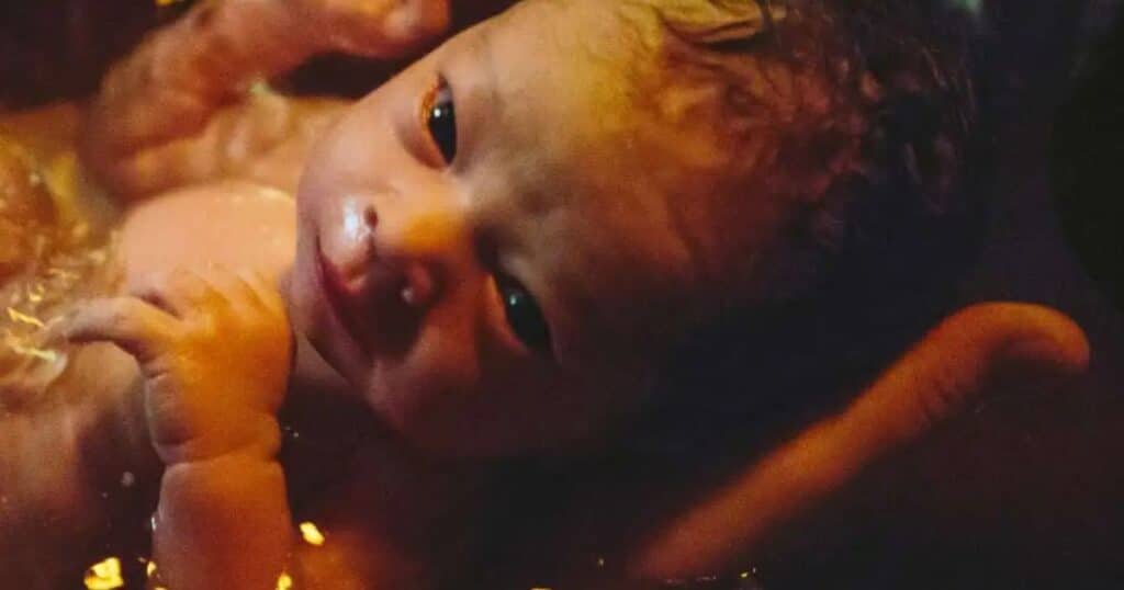 newborn at a water birth
