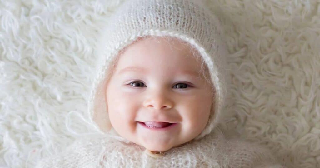 baby in warm sweater