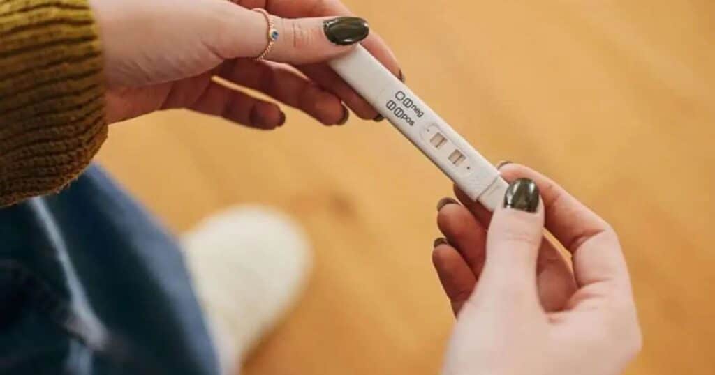 Positive pregnancy test.