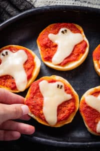Ghost bagel bites halloween treats.