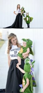 Mother of dragons mom and kids costume.