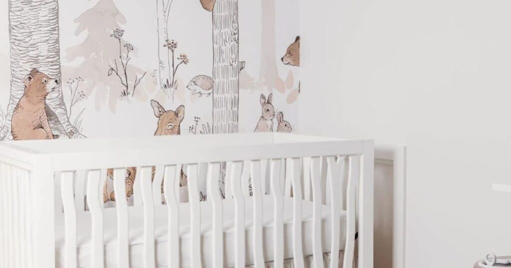 baby nursery with crib