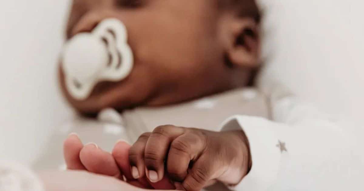 sleeping baby with pacifier