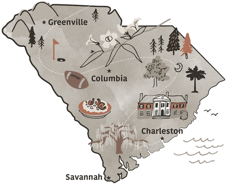 South Carolina map